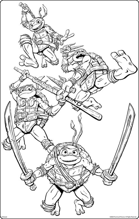 ninja turtles mutant mayhem colouring pages